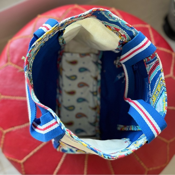 Vera Bradley Color-Block Small Canvas Tote Marina Paisley Print - Picture 3 of 12